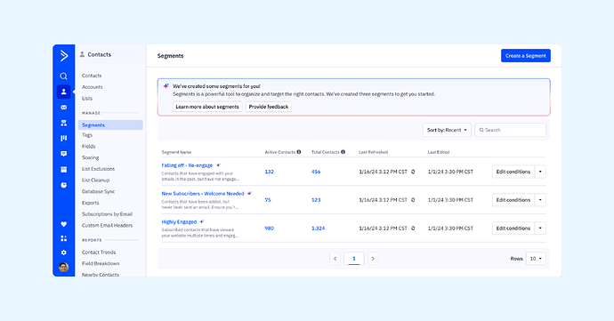 New AI-suggested Segments